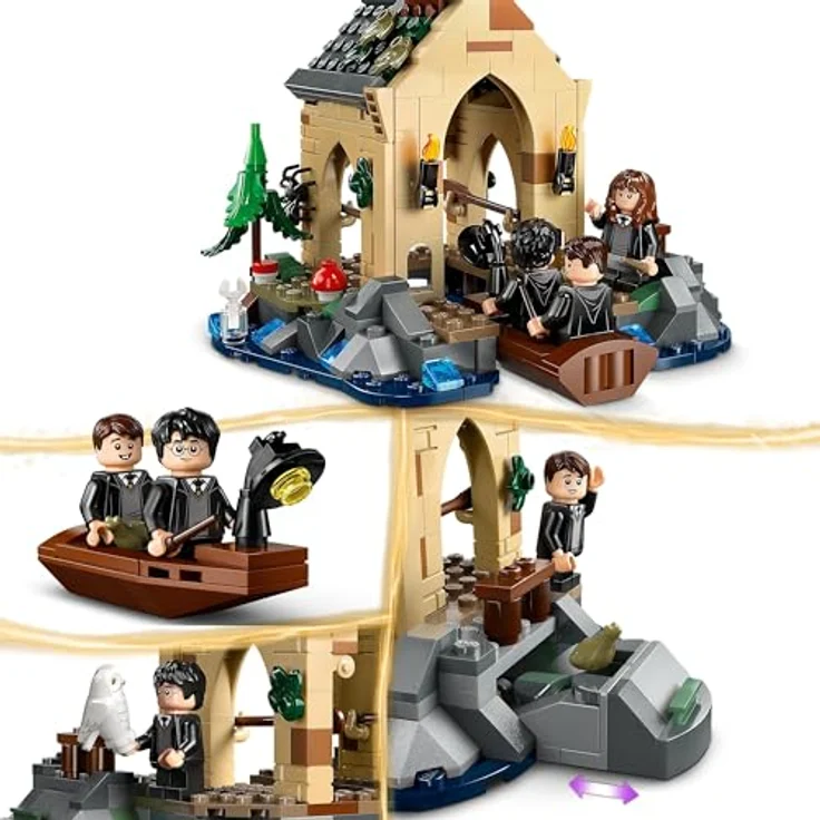 LEGO Harry Potter Bootshaus von Schloss Hogwarts Spielzeug-Modell, beinhaltet 2 baubare Boote und 5 Mini-Figuren, Geschenk für Kinder ab 8 Jahren 76426 – Bild 4