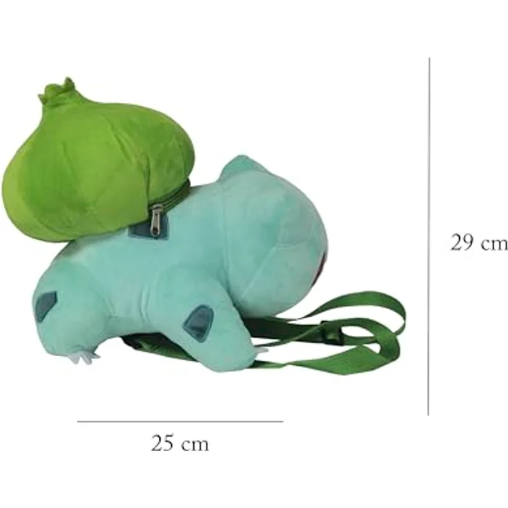 Nintendo Pokémon Bisasam Rucksack Kuscheltier, ca. 35 cm mit Reißverschluss – Bild 3