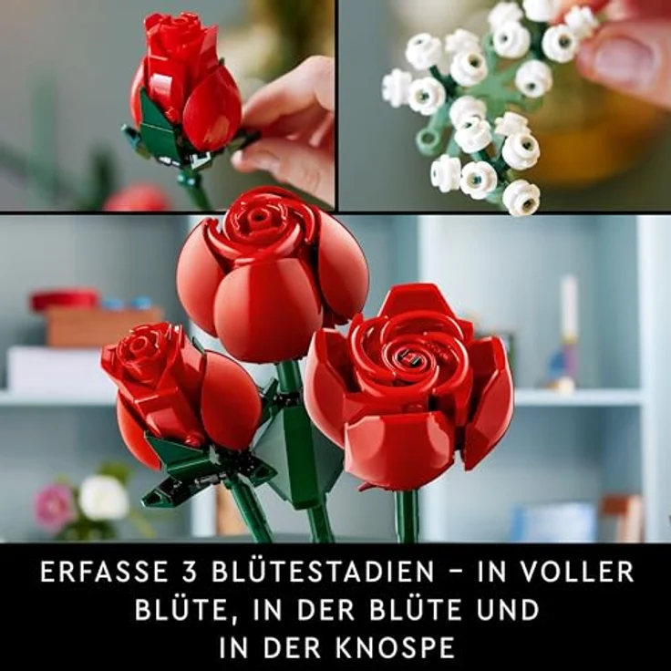 LEGO® Konstruktionsspielsteine Rosenstrauß (10328), LEGO Icons, (822 St), Made in Europe – Bild 6