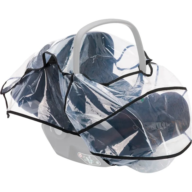 Fillikid Kinderwagen-Regenschutzhülle, Regenschutz für Babyschale Gruppe 0, wasserdicht und transparent, kompakt faltbar