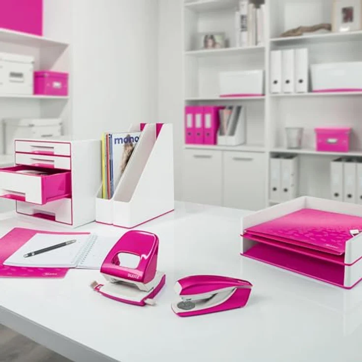 LEITZ Wow Titan Büroschere, 205 mm Edelstahl mit ergonomischem Griff, pink metallic – Bild 10