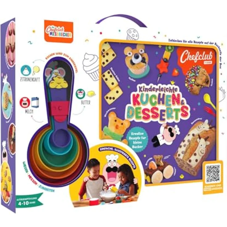 Chefclub Kreativset Kinderleichte Kuchen & Desserts, inklusive kostenloser Chefclub-App mit 25 Rezepten und Messbecher-Set – Bild 1