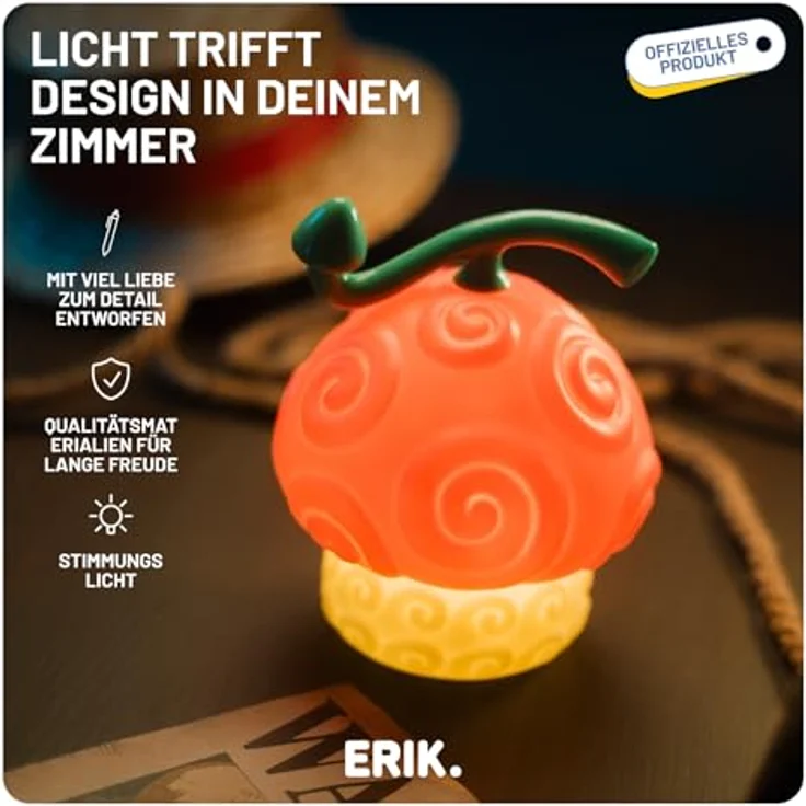 Grupo Erik One Piece Netflix Lampe Mensch-Mensch-Frucht, LED Tischlampe mit kalt-weißem Lichtmodus, 17 cm – Bild 3