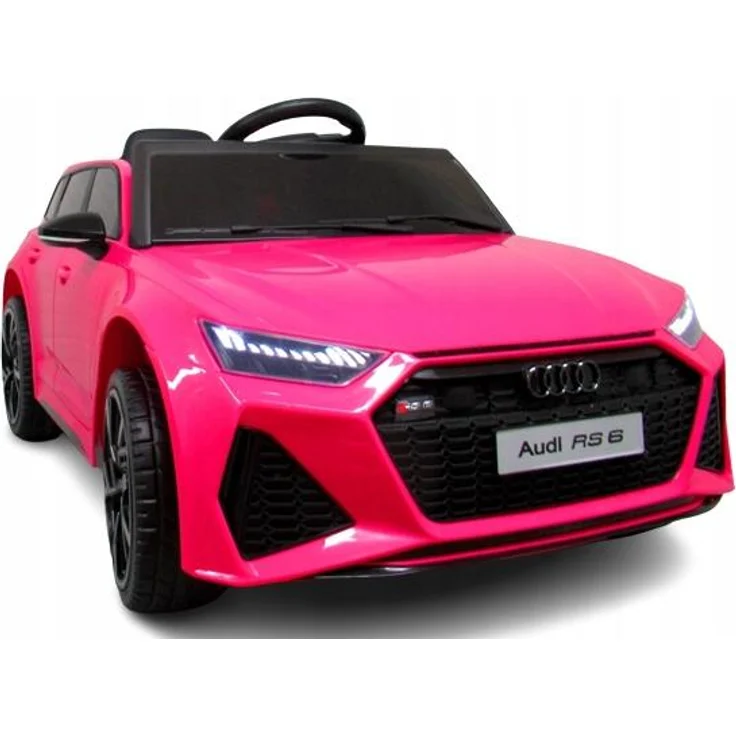 Audi RS6 GT Rosa, Akku-Auto für Kinder mit Fernbedienung, Lichtern und Musikpanel