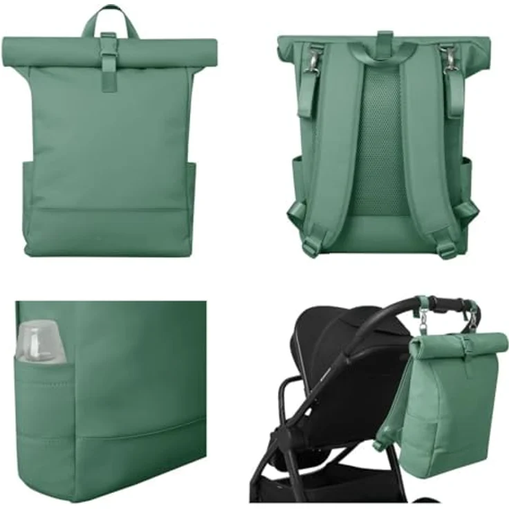 Kikka Boo Wickeltasche Jayden Rucksack, einstellbare Grifflänge, wasserabweisend, grün – Bild 4