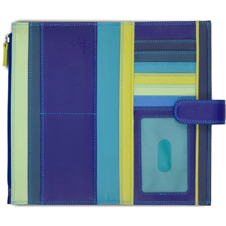 Mywalit Continental Geldbörse, 100% Leder, 20 cm x 10 cm x 2 cm, blau – Bild 2
