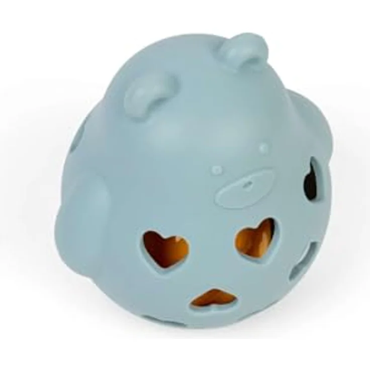 Bigjigs Honey Bear Rattle, Babyspielzeug aus lebensmittelechtem Silikon, pastelblau, 12 cm – Bild 3