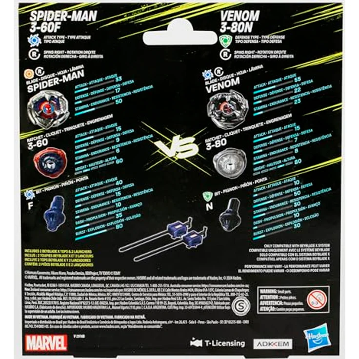 Beyblade Venom Spinne G0288es0, Sammlung mit 2 Kreisel und X-Celerator Beschleunigungssystem, Silber, One Size – Bild 6