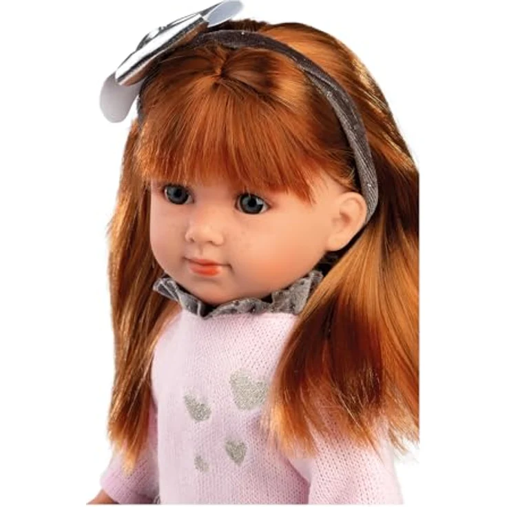 Llorens Stehpuppe Nicole, rothaarig mit Rock, 35cm, Made in Europe, Fashion Doll mit frisierbarem rotem Haar, 35cm – Bild 3