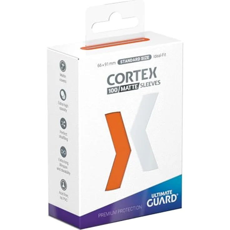 Ultimate Guard Cortex Matte Sleeves Standard Size (100) (66x91mm), Orange undurchsichtige Rückseite, perfektes Mischgefühl, stabil – Bild 2