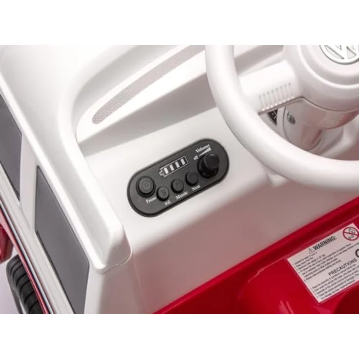 schnaeppchenmeile-online VW Bus T1 Kinder Elektroauto 12V mit zwei Motoren, Bluetooth-Audio, Kunstledersitz und Fernbedienung – Bild 7