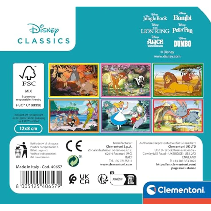 Clementoni Disney Classics 6 Würfel Puzzle Kinder - Spielzeug für Kinder ab 3 Jahren, um Sensorik & Motorik zu fördern - Nachhaltige Umweltpuzzle 40657 – Bild 3