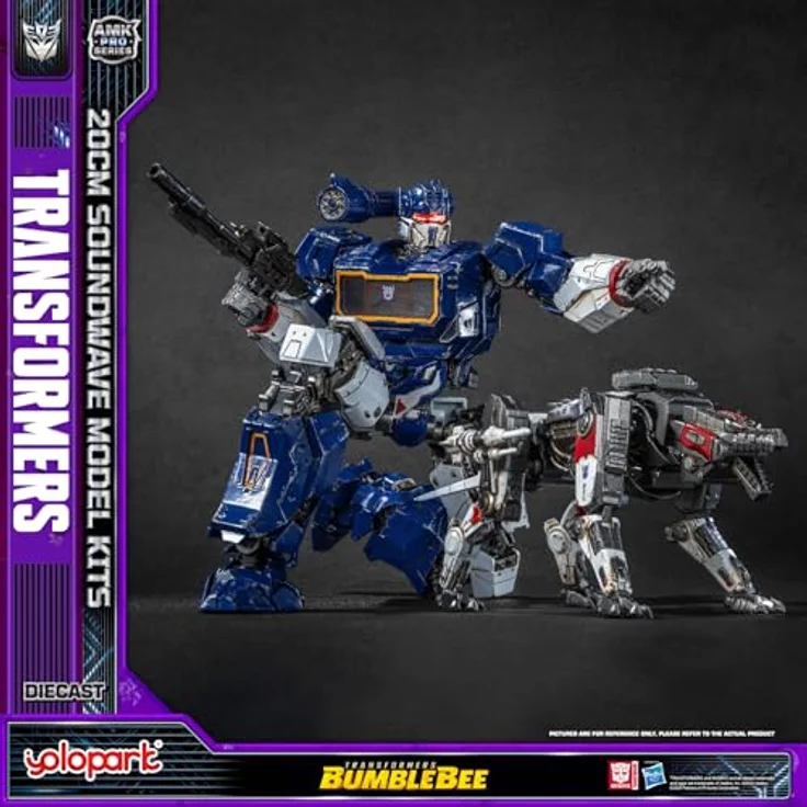 YOLOPARK Transformers: AMK PRO Soundwave & Ravage Actionfigur, 20 cm, inklusive LED-Beleuchtung und umfangreichen Waffen & Zubehör – Bild 3