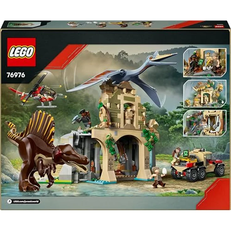 LEGO Jurassic World 76976, Spinosaurier & Quetzalcoatlus: Hubschrauber-Einsatz, 984 Teile, ab 8 Jahren, Maße 12x33x20 cm – Bild 8