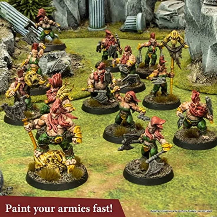 The Army Painter Speedpaint Metallics Paint Set 2.0, 10 Acrylfarben Metallic 18ml, inklusive 1 Grundierpinsel, Modellfarben für Fantasy Miniaturen – Bild 5