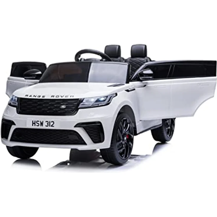 FINOOS Elektroauto Range-Rover Velar 12V Kinder-Elektroauto mit RC Fernbedienung, LED-Lichtern und Audiosteuerung, Weiß – Bild 3