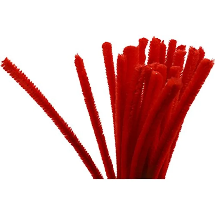 Pfeifenreiniger, Stärke 9 mm, L: 30 cm, Rot, 25 Stück