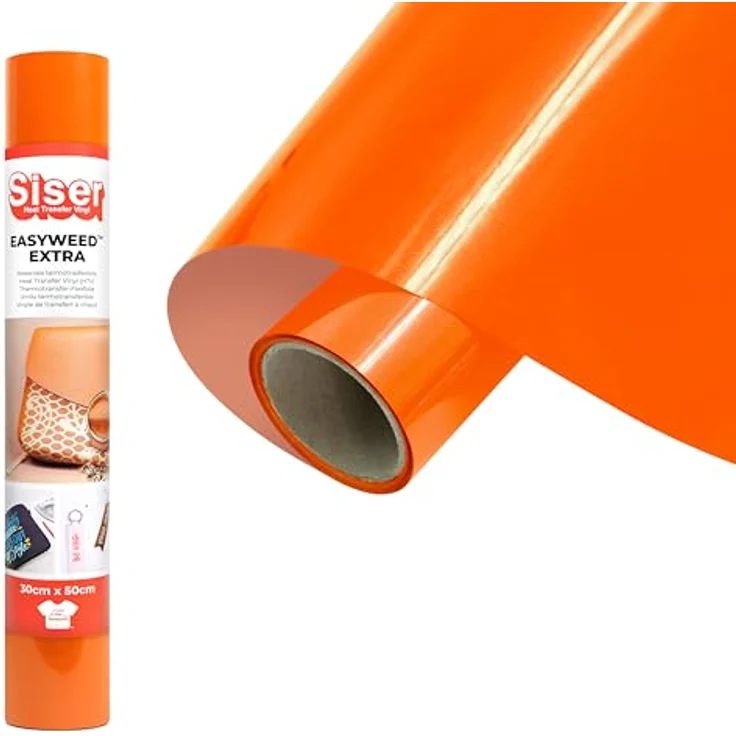 Siser® P.S. Film Extra EasyWeed, PVC-freie Transferfolie für Schneideplotter, orange, 30,0 x 50,0 cm, 1 Rolle – Bild 1