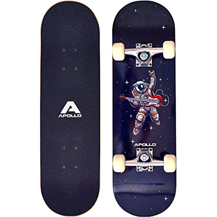 Apollo Kinder Skateboard, kleines Komplett Board mit ABEC 3 Kugellagern und Aluminium Achsen - Holzboard - Coole Designs für Kinder und Jugendliche - Cruiser Boards für Mädchen und Jungen – Bild 1