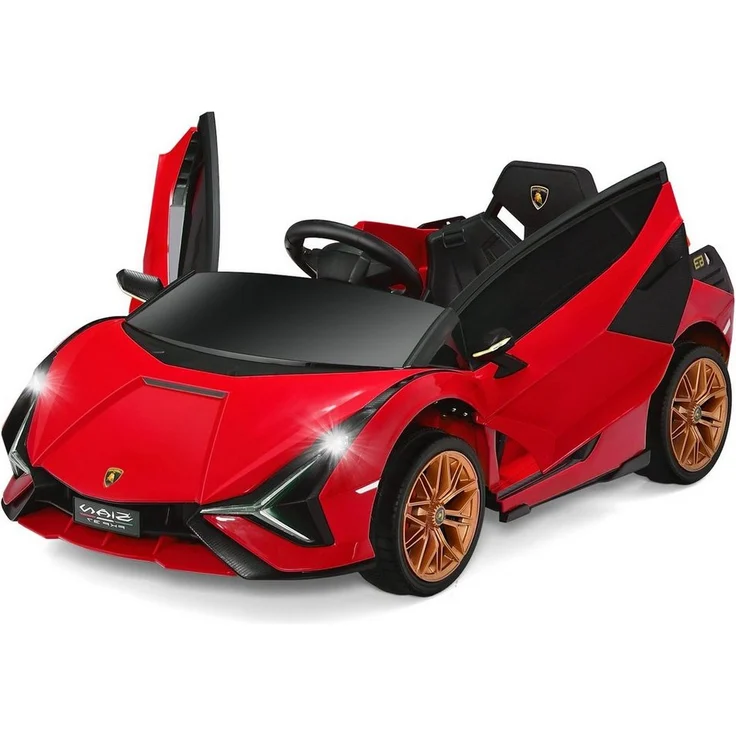 COSTWAY Elektro-Kinderauto 12V Lamborghini, 3-5km/h, Rot