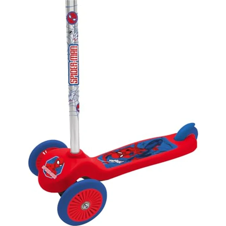 Disney 3 Wheeled Balance Scooter Spider-Man, rot mit Lean-to-Steer-System und rutschfester Trittfläche – Bild 2