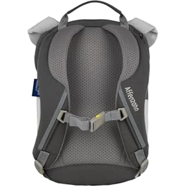 Affenzahn Kleiner Freund Kindergarten-Rucksack für 1-3 Jährige, ergonomisch und reflektierend mit Ziehzunge und Namensschild, Hund-Design, Grau – Bild 4
