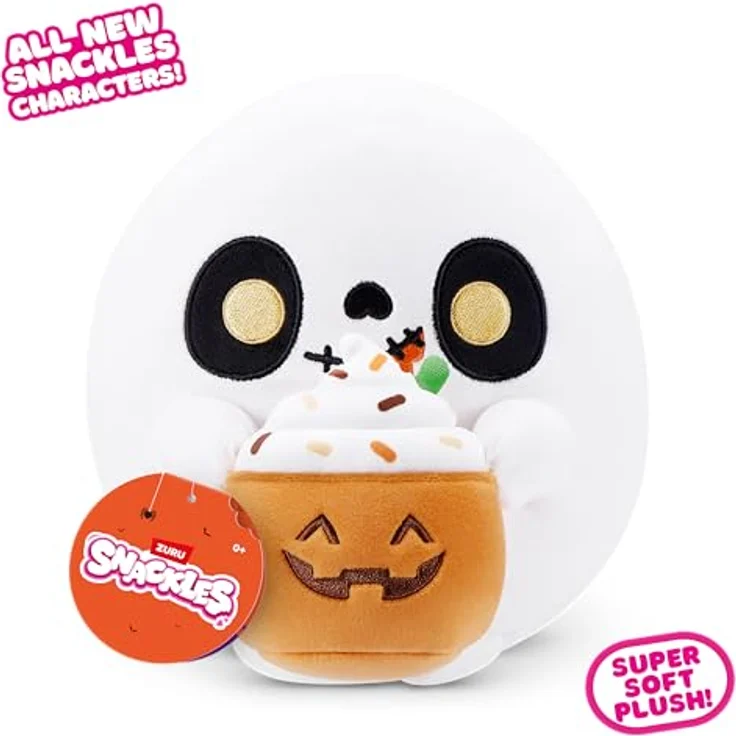 Snackles Halloween Serie 1, 20 cm Plüschspielzeug (Raven) von ZURU, mit Snack-Accessoire und Ghost with Pumpkin Drink – Bild 3