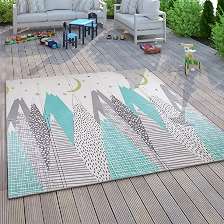 Paco Home Wendbare Spielmatte Krabbelmatte für Babys, faltbar und abwischbar, Tier Motiv, 150x200 cm, Farbe: Creme – Bild 3