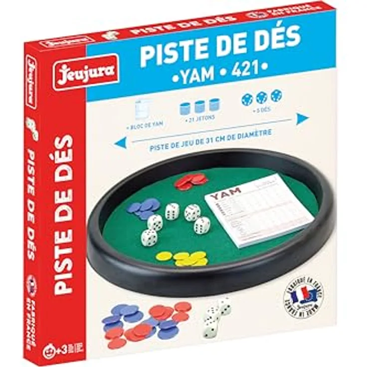 Jeujura Des-Yam-421 Geschicklichkeitsspiel, Holz, Ø 31cm, Mehrfarbig, hergestellt in Frankreich