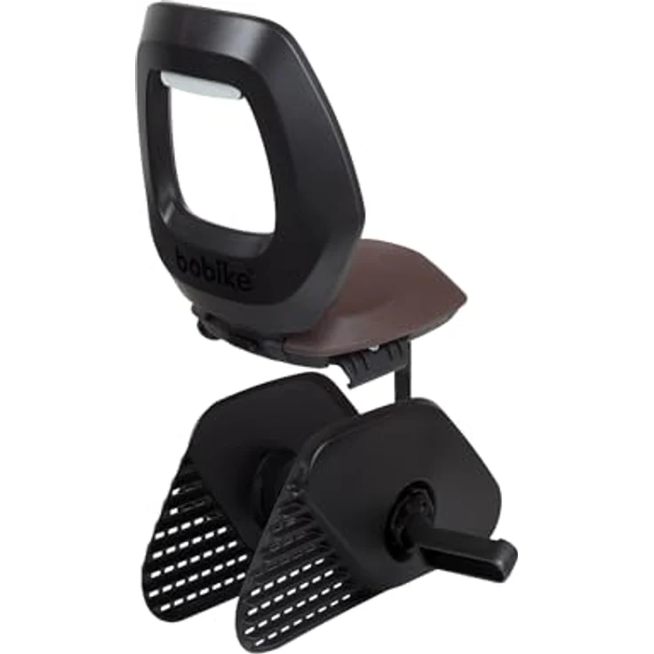 Bobike Fahrradkinderrücksitz ONE JUNIOR für 26“ bis 29“ Laufräder, Schwarz/Dunkelbraun, TÜV GS - EN 14344 zertifiziert – Bild 2