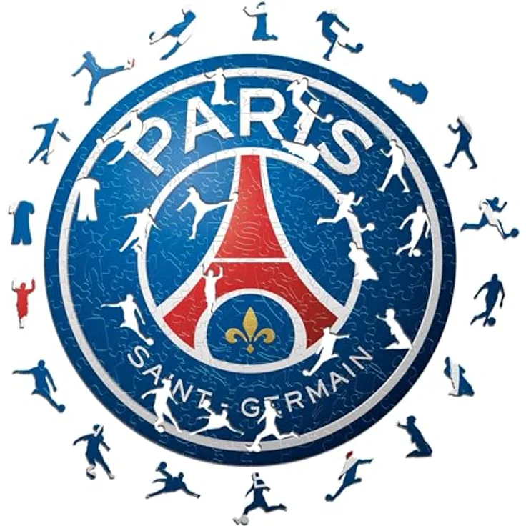 Iconic Puzzles PSG Logo Holzpuzzle, 500-teiliges Puzzle aus Holz, Größe L