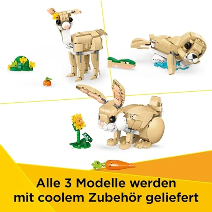 LEGO Creator 3in1 Häschen - Modell umbaubar in eine Lama Figur oder Spielzeug Robbe - Bauset mit Tieren für Kinder - Geburtstagsgeschenk für Mädchen und Jungen ab 8 Jahren 31162 – Bild 4