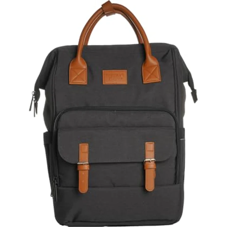 Thermobaby ESCAPADE Wickeltasche, Baby-Wickelrucksack mit Wickelauflage, isothermischen Taschen und 6 Innentaschen, dunkelgrau – Bild 1