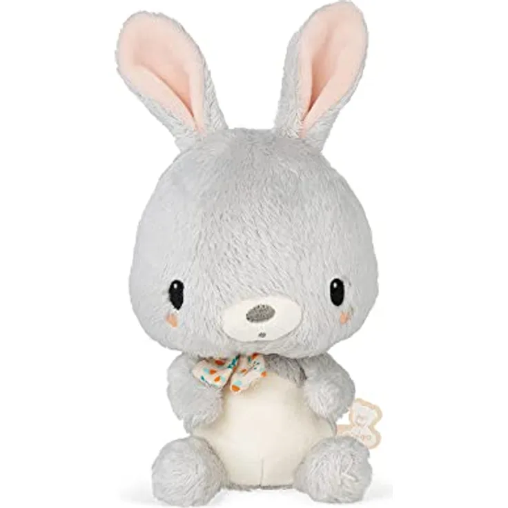 KALOO - Choo - Mini-Plüschtier Bonbon der Hase - 19 cm - Knisterpapier - Entwicklung und Stimulation des Gehörs - Weich und Flauschig - ab Geburt, K971804, Grau