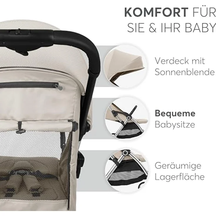 Kikkaboo Kinder-Buggy Kinderwagen, Buggy Eden bis 22 kg, Federung, Regenschutz, zusammenklappbar – Bild 10
