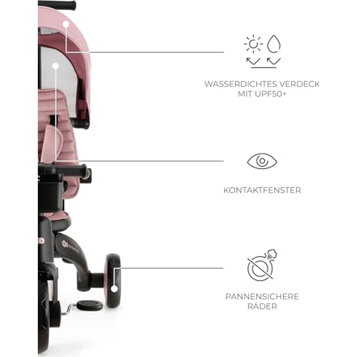 KinderKraft Tricycle JAZZ 2, Dreirad für Kinder, pink – Bild 7