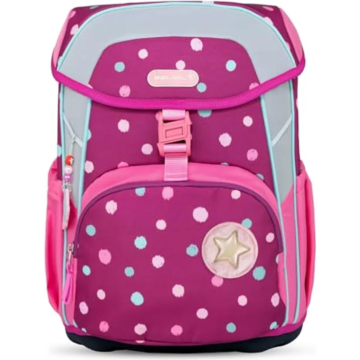 Belmil Schulranzen Kinderrucksack Maxi, ergonomisches 5-tlg. Set mit Brustgurt und 22 L Stauraum, wasserabweisend, reflektierende Elemente, ergonomische Rückenpolsterung – Bild 4