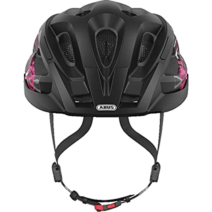 ABUS Stadthelm Aduro 2.0 - Allround-Fahrradhelm mit Licht - in sportivem Design für den Stadtverkehr - für Damen und Herren - Schwarz mit Blumen, Größe L – Bild 2