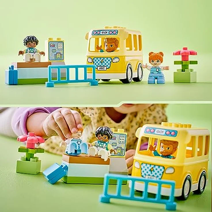 LEGO 10988 DUPLO Die Busfahrt Set, Bus-Spielzeug zum Aufbau sozialer Fähigkeiten, Motorikspielzeug mit Fahrzeug und Figuren, pädagogisches Geschenk für Kleinkinder, Jungen und Mädchen ab 2 Jahren – Bild 5