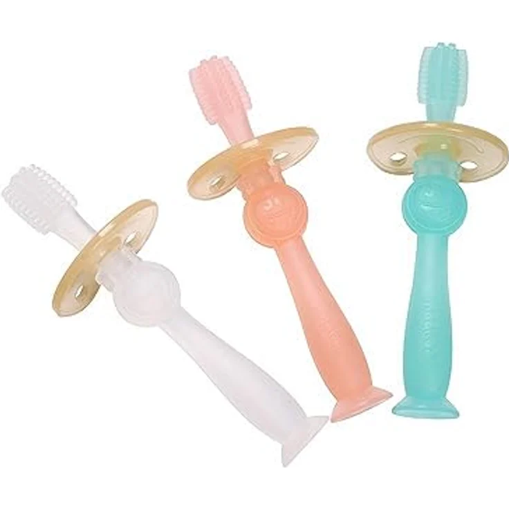 Haakaa 360 Grad Silikon Baby Zahnbürste, rosa, 16 g – Bild 1