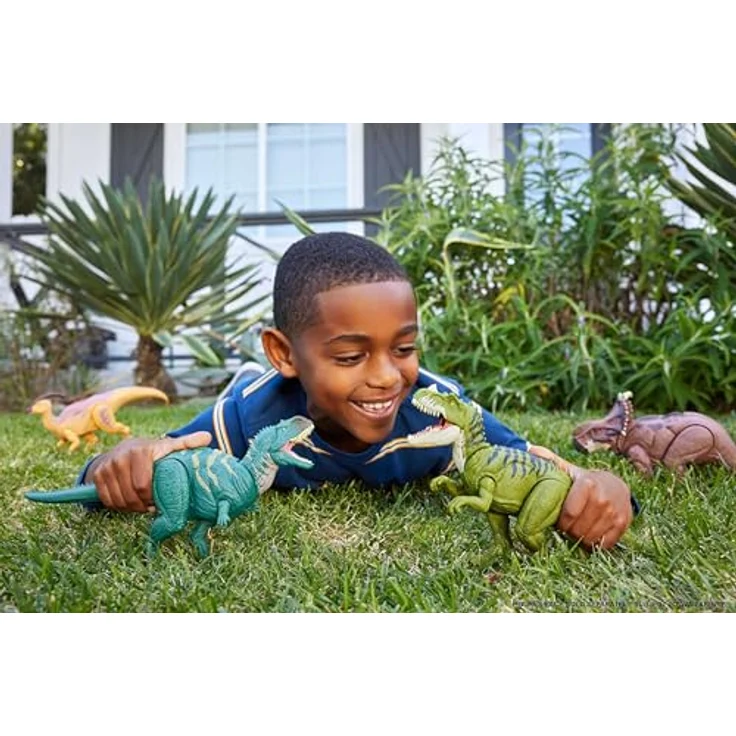 Mattel HTK75 - Jurassic World Wild Roar Parasaurolophus, Dinosaurier mit Sound und biolumineszenter Rückenschutz, bewegliche Gelenke – Bild 2