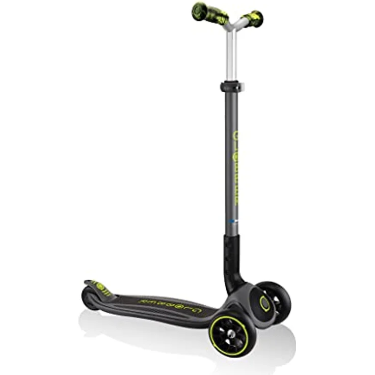 Globber Master Prime, 3-Rad-Scooter mit höhenverstellbarer Lenkstange, ergonomischen TPR-Griffen und Lenkblockiersystem, Schwarz/Neon Grün – Bild 1