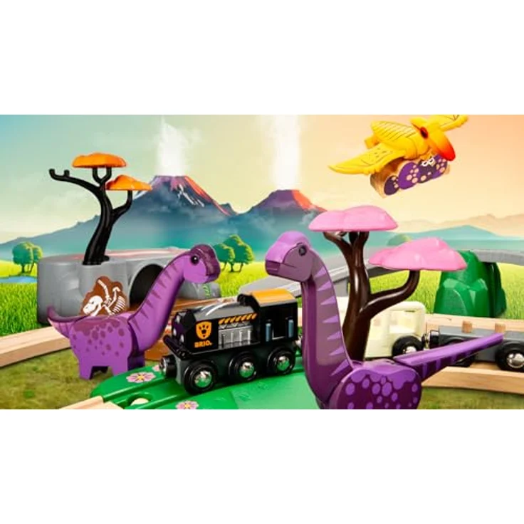 BRIO® Dinosaurier Abenteuer-Set, Spielzeugeisenbahn-Erweiterung BRIO® WORLD, 21-teilig, FSC® - inklusive Lavahöhle und Spielzeug-Dinosauriern – Bild 6