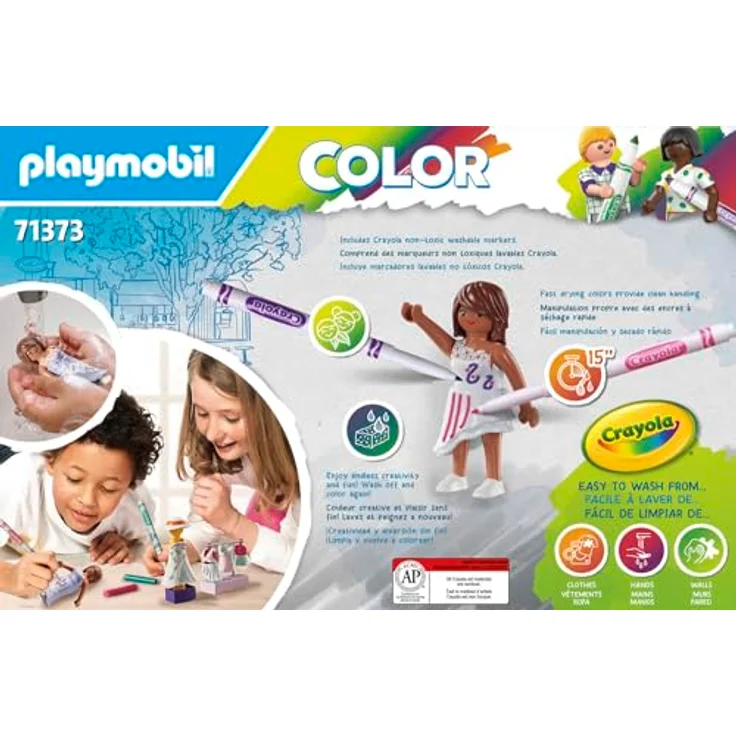 Playmobil Fashion - PLAYMOBIL Color: Fashion Design Set mit wieder abwaschbaren Stiften und vier Wechselperücken, weiß – Bild 4