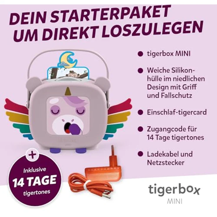 tigermedia tigerbox MINI - Elphi Einhorn | Hörspielbox für Kinder mit 2 Wochen tigertones Zugang, Offline-Modus, Lautstärkebegrenzung und Kopfhöreranschluss, kompatibel mit tigercards – Bild 3