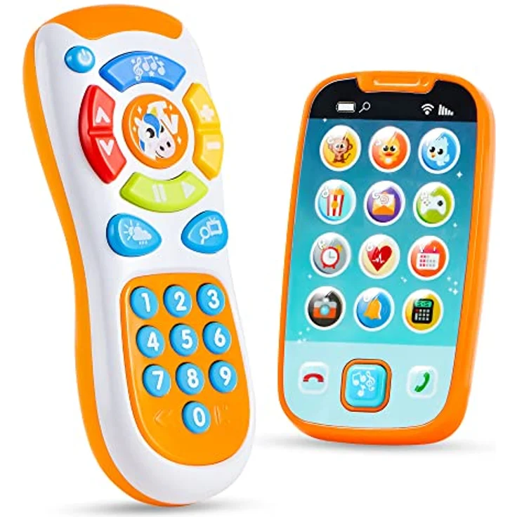 JOYIN Smartphone Spielzeug für Baby, Lernspielzeug mit Musik und Licht, Fernbedienung Babyphone für Kinder ab 6 Monaten, robust und kindersicher – Bild 1