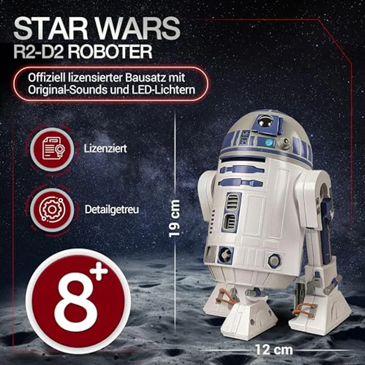 Clementoni Star Wars R2-D2 Roboter Bausatz, über 50 Teile, inkl. Programmier-App, MINT-Lernspielzeug, mit LED-Leuchten und Originalgeräuschen, für Kinder ab 8 Jahren – Bild 2