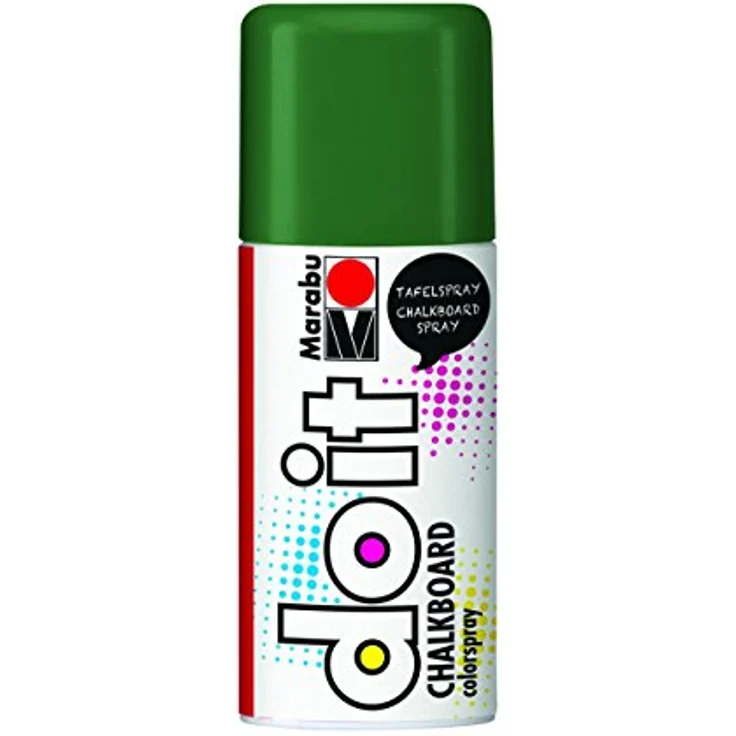 Marabu Do it Chalkboard grün, seidenmattes Tafelspray auf Nitrobasis, wetterfest, schnelltrocknend, 150 ml Sprühdose, beschreibbar mit Kreide – Bild 1