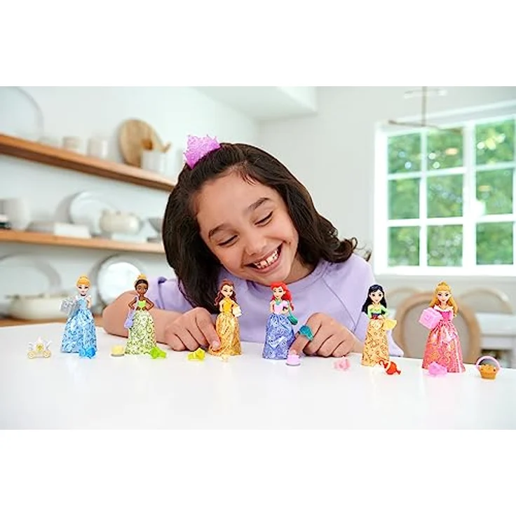 DISNEY Princess - Party Edition Sortiment, Color Reveal-Puppe, 6 Überraschungen, Wasser-Röhre, Diadem, für Kinder ab 3 Jahren, HMK83 – Bild 3