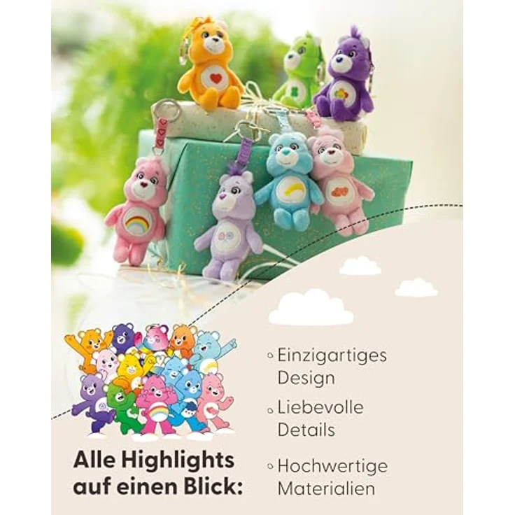 NICI Glücksbärchis Schlüsselanhänger Glücksbärchi, 10 cm, plüschig, kleegrün, mit Schlüsselring für Kinder und Erwachsene - 61373 – Bild 4